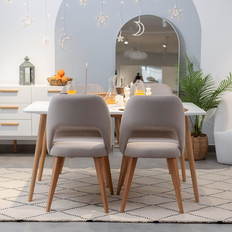 Pack Table LEENA + 4 Chaises ATYLIA