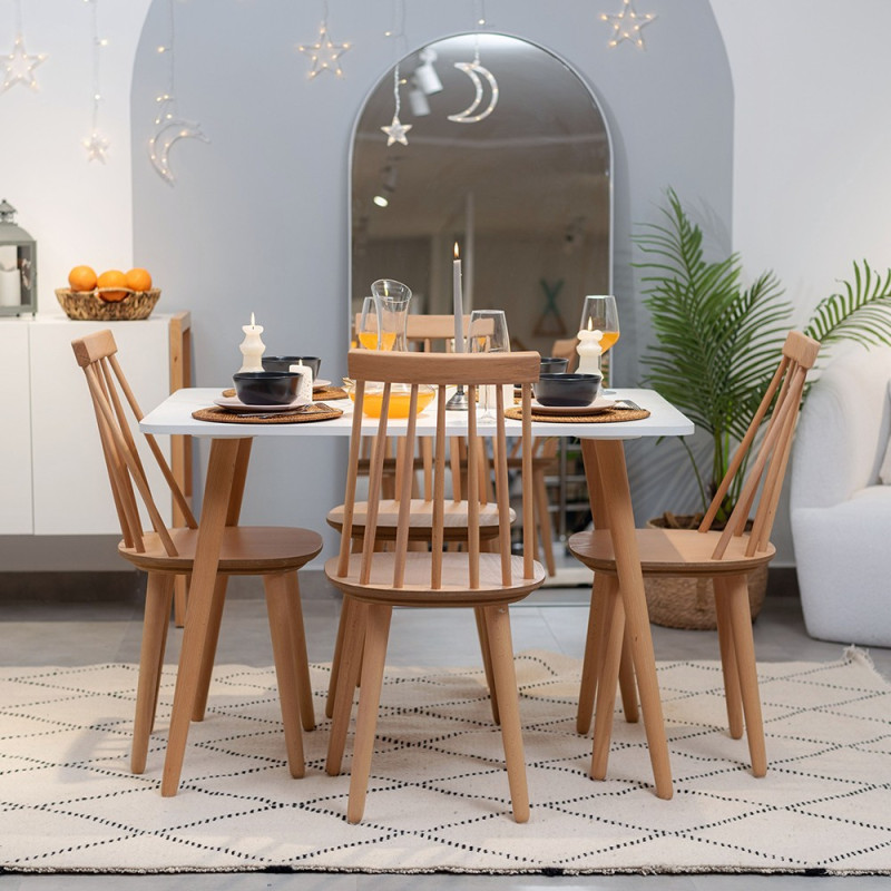 Pack Table LEENA + 4 Chaises IRONICA Pack Table LEENA + 4 Chaises IRONICA