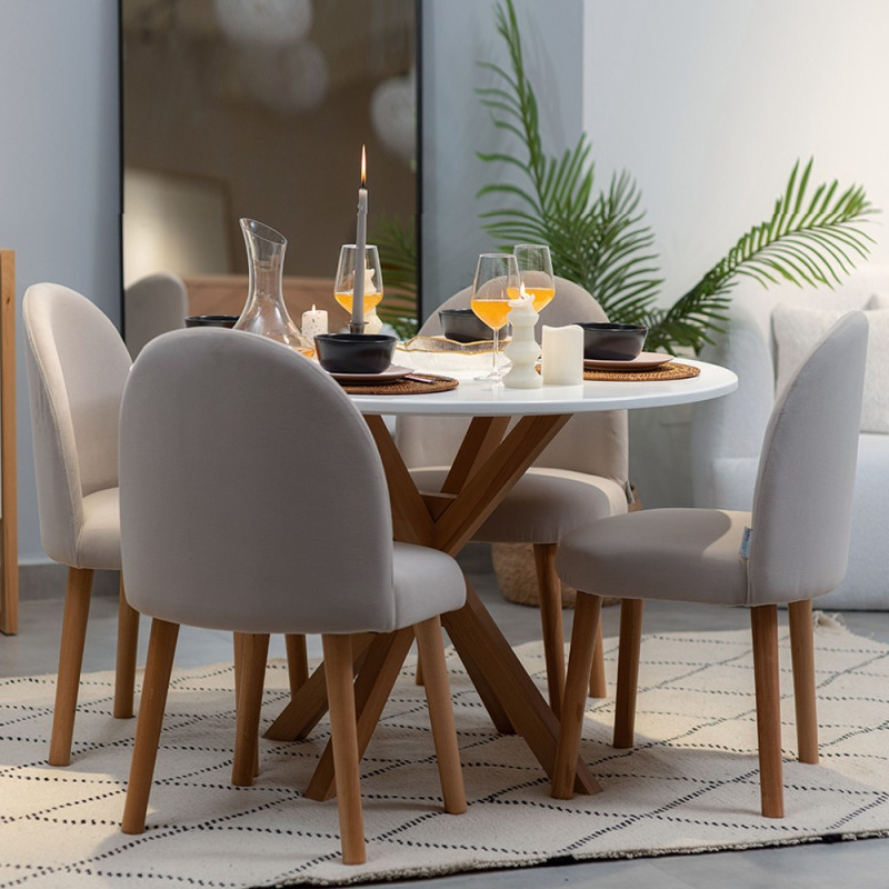 Pack Table CARMEN + 4 Chaises FIFTIES