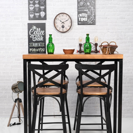 Table Haute 120x60 CM INDUSTRIELLE