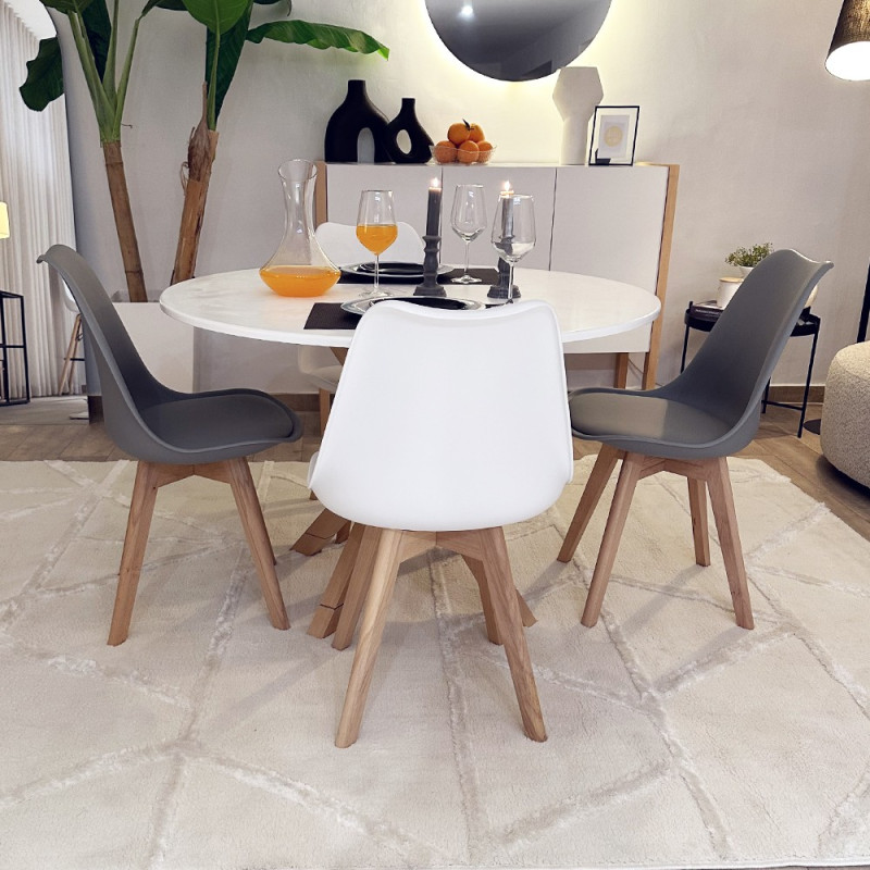 Pack Table CARMEN + 4 Chaises DSW Pieds Croisés Pack Table CARMEN + 4 Chaises DSW Pieds Croisés