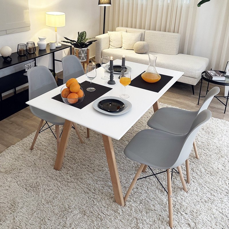 Pack Table DAMIA + 4 Chaises DSW