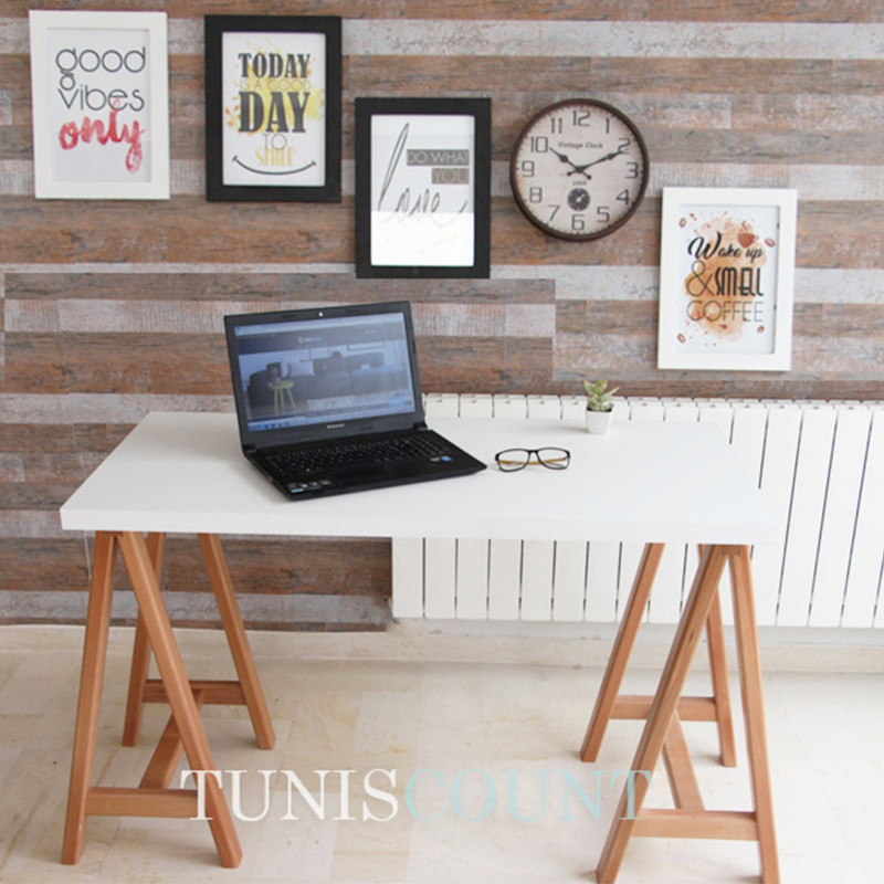 Bureau TRÉTEAUX en Blanc