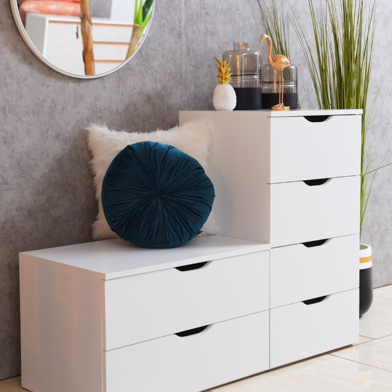 Console 6 Tiroirs avec Miroir PAUL