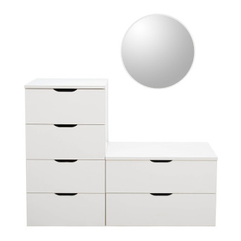 Console 6 Tiroirs avec Miroir PAUL