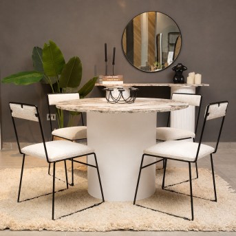 Pack Table ORÉKO + 4 Chaises Industrielles COCONT